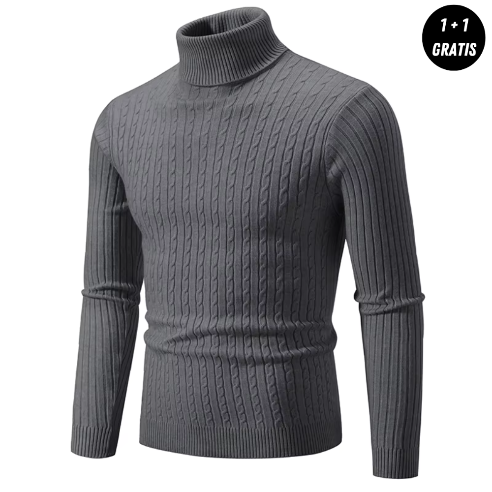 Dirkx | Warm knitted jumper with polo neck