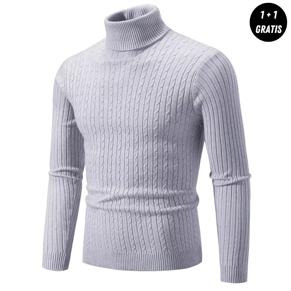 Dirkx | Warm knitted jumper with polo neck