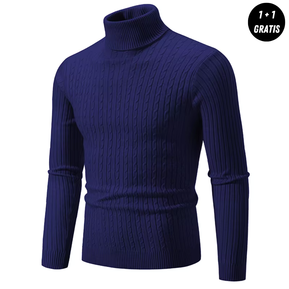 Dirkx | Warm knitted jumper with polo neck