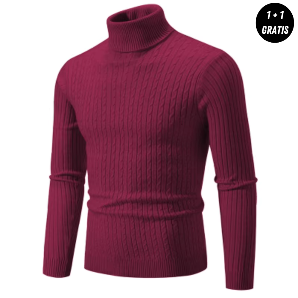 Dirkx | Warm knitted jumper with polo neck