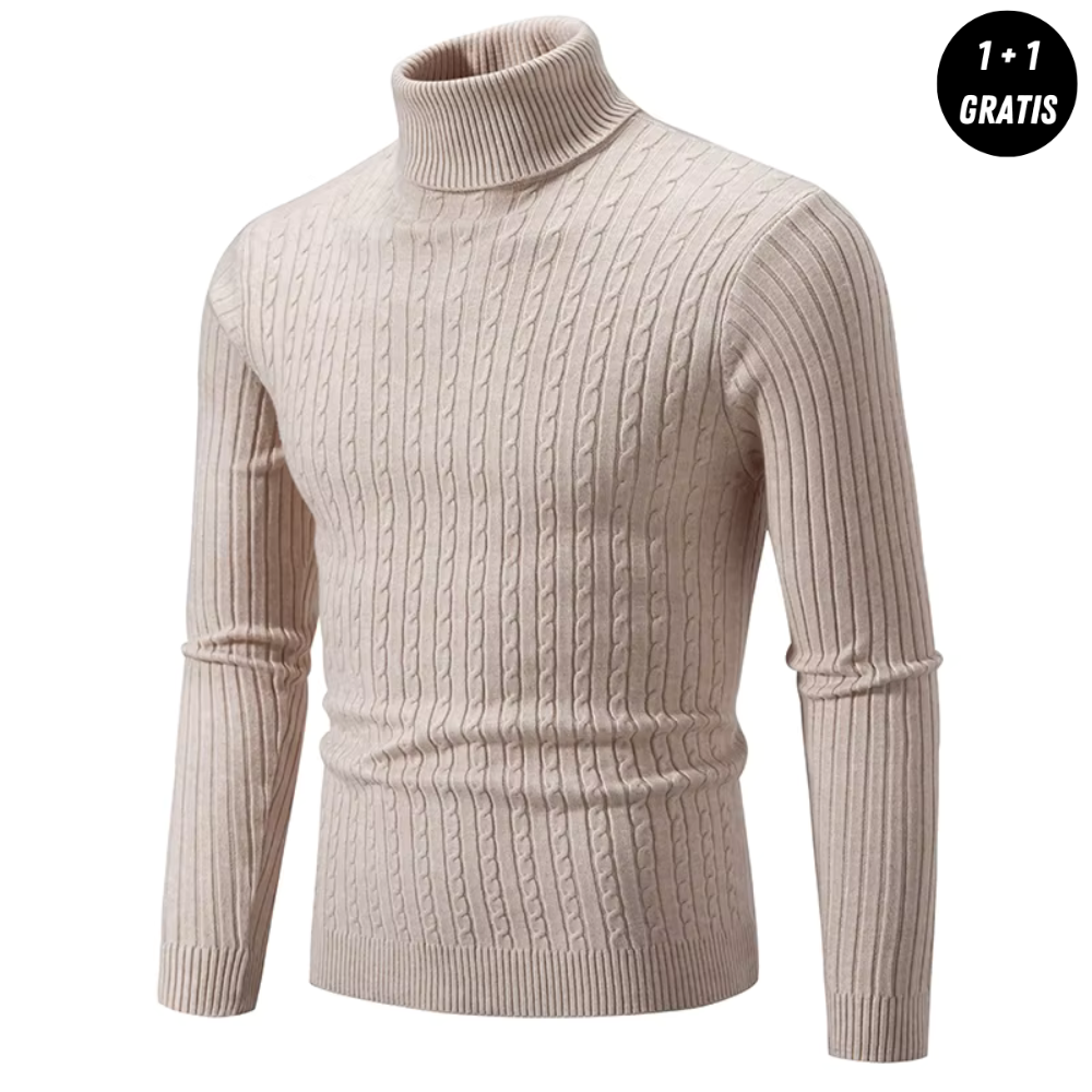 Dirkx | Warm knitted jumper with polo neck