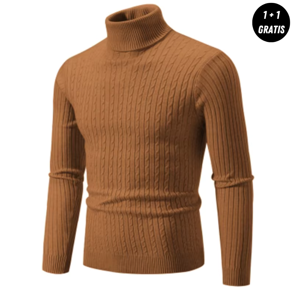 Dirkx | Warm knitted jumper with polo neck